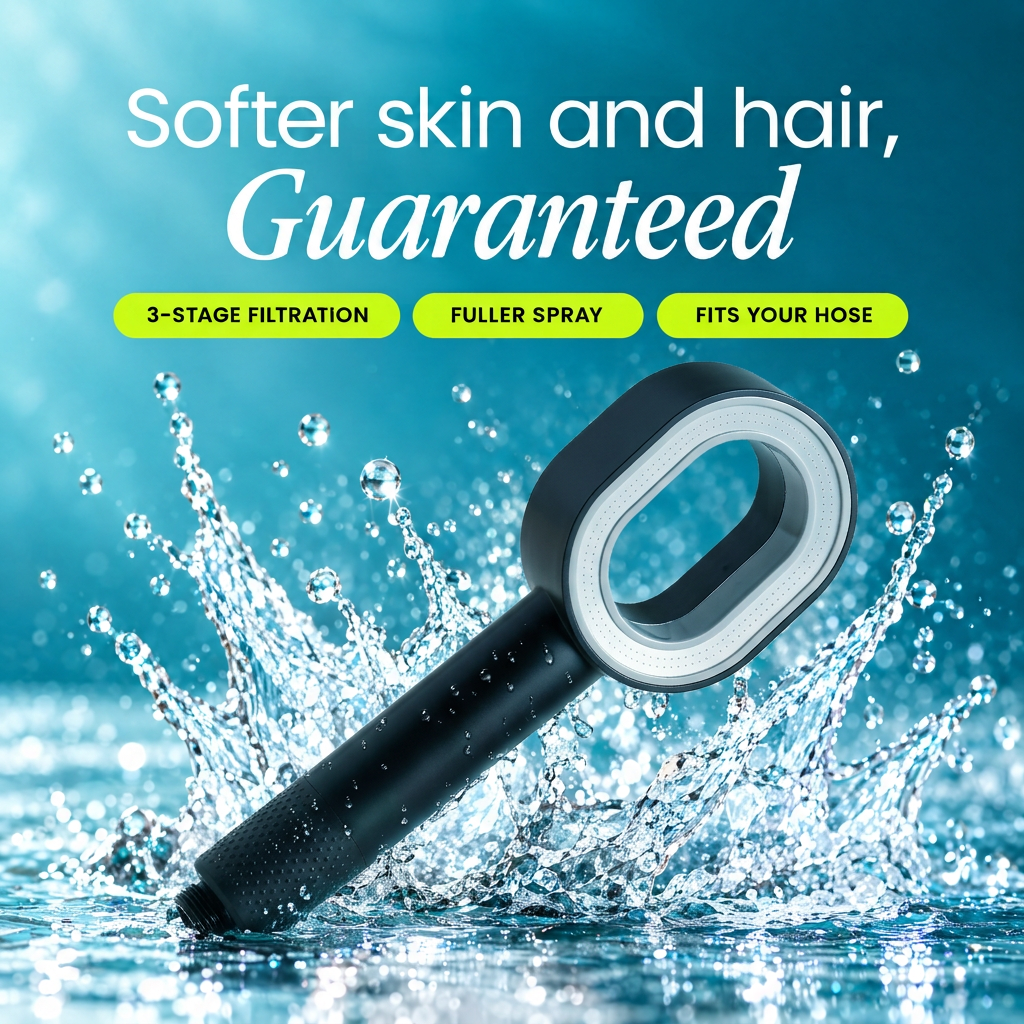 Softrain handheld filter shower — softer skin and hair, guaranteed